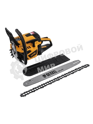 Пила цепная бензиновая Denzel DS-5218, шина 45 см, 52см3, 3 л.с., шаг 0,325, паз 1,5 мм, 72 зв