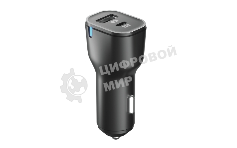Автомобильное зарядное устройство OLMIO Type-C + USB, 20W, PowerDelivery, QuickCharge3.0, черное