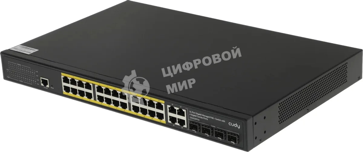Коммутатор Cudy GS2028PS4-400W, 24×1 Гбит/с, 4×1 Гбит/с Combo (RJ-45/SFP)