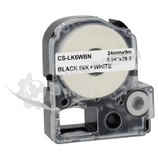 Картридж ленточный Cactus CS-LK6WBN черный, 24мм, 9м для Epson LW700/LW600P/LW1000P/Z700/Z900