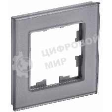 Рамка 1-местная IEK BRITE РУ-1-2-БрСе стекло серый