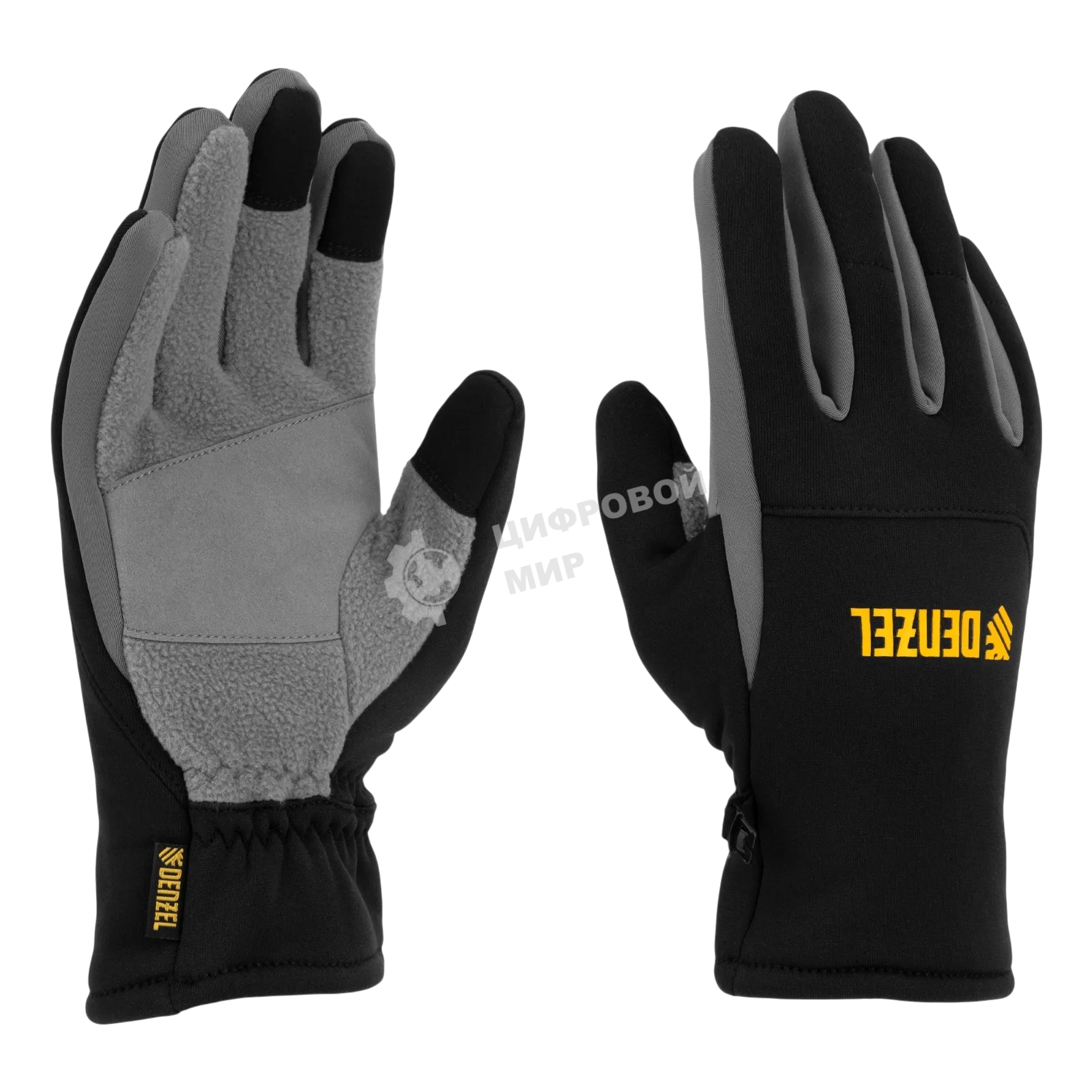 Перчатки универсальные Denzel 68087 искусственный мех, работа с сенсорным экраном, размер 9