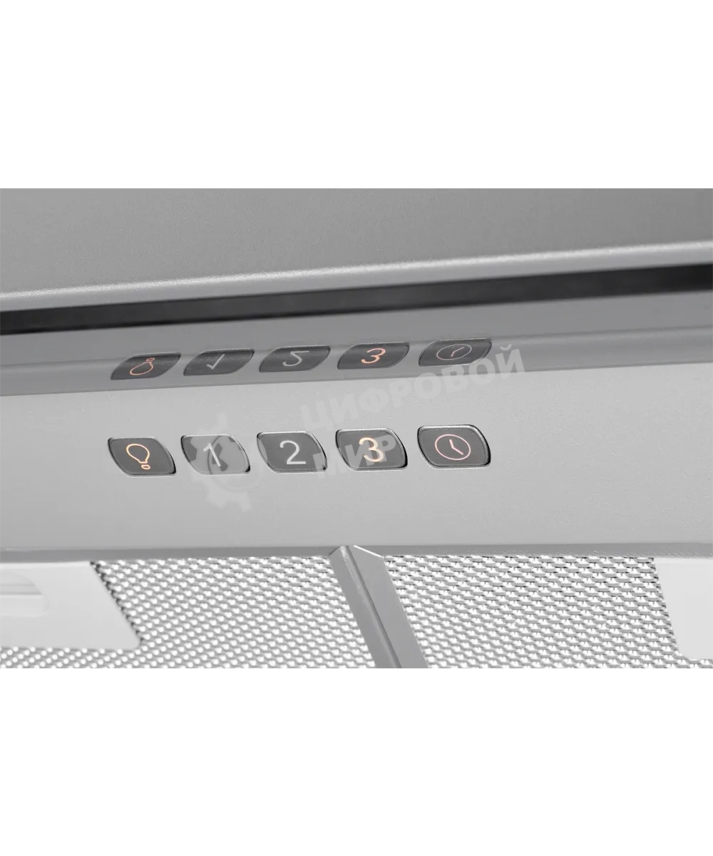 Вытяжка встраиваемая Kuppersberg Francesca 60, ширина 60 см, отвод/рециркуляция, 850 м3/час, электронное кнопочное управление, 3 скорости, светодиодное освещение 2х3,5 Вт, металлический жироулавливающий фильтр, 62 дБ, стальной