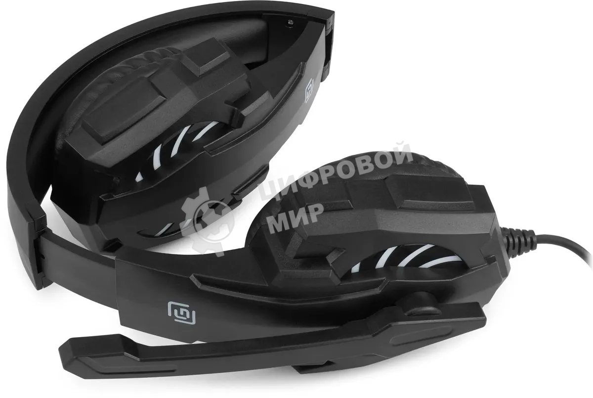 Гарнитура проводная с микрофоном Оклик HS-L355G черный 1.8м мониторные оголовье (1939807)