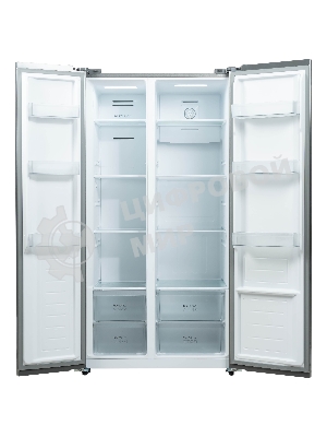 Холодильник Бирюса SBS 541 TWG текстурированное белое стекло двухкамерный 343/198 л морозилка слева, NoFrost, Side-by-side