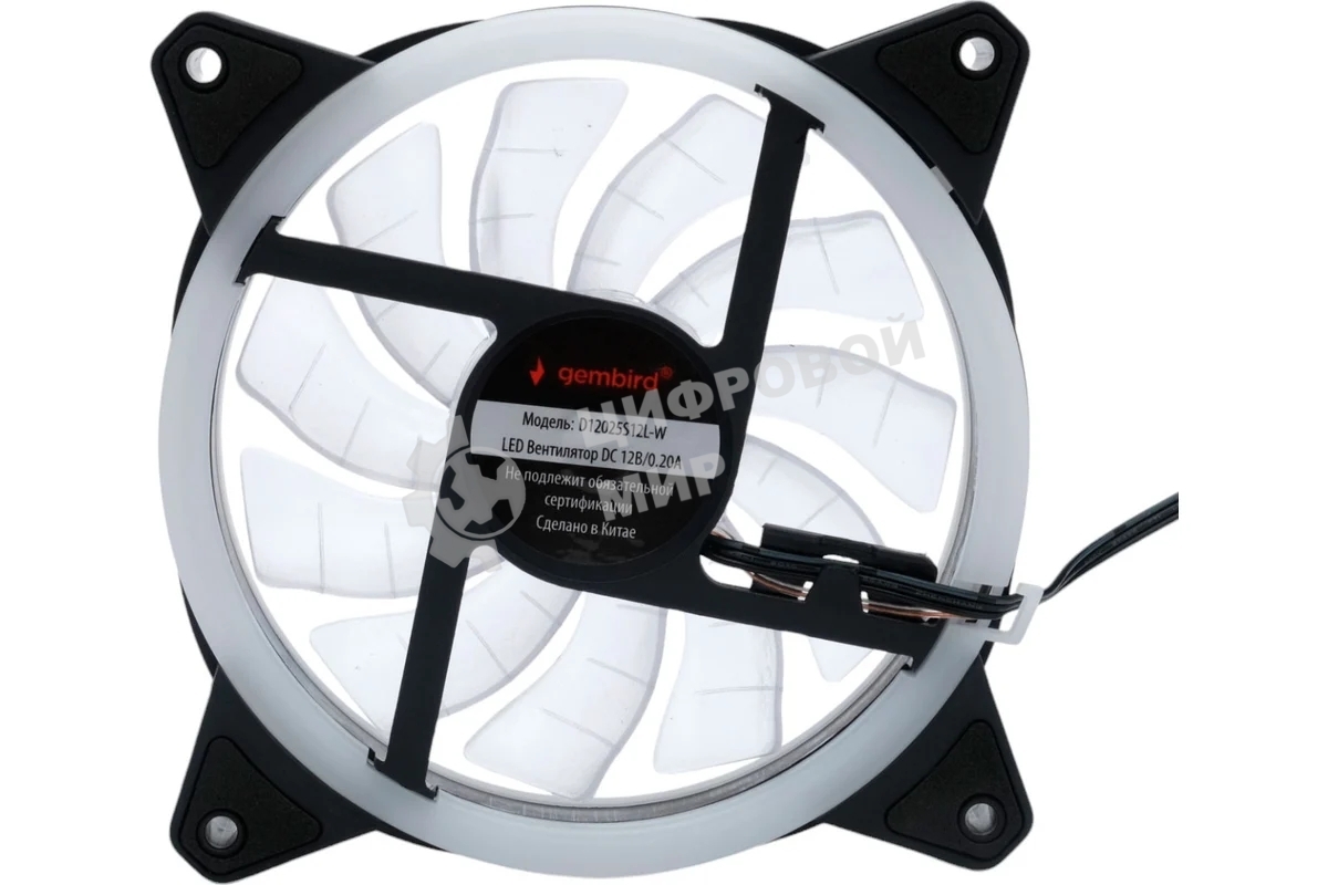 Вентилятор для корпуса Gembird черный, 120 мм, 1200 об/мин, 20.5 дБ, 3 pin