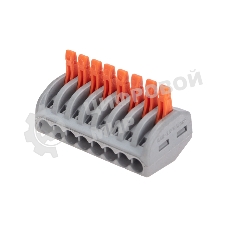 Универсальная клемма Rexant СМК 222-418, 8-проводная серый 0,08-2,5/4 мм² (20 шт/уп)
