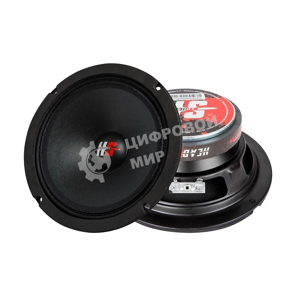 Колонки автомобильные Kicx HeadShot M65 (без решетки) 300Вт 100дБ 4Ом 16.5см (6 1/2дюйм) (ком.:2кол.) широкополосные однополосные