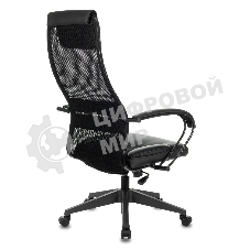 Кресло руководителя Бюрократ CH-608/BLACK TW-01 TW-11 черный, спинка сетка, искусст. кожа/ткань