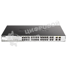Коммутатор D-Link DGS-1210-28MP/F4A, 24×1 Гбит/с + 4×1 Гбит/с Combo, настраиваемый