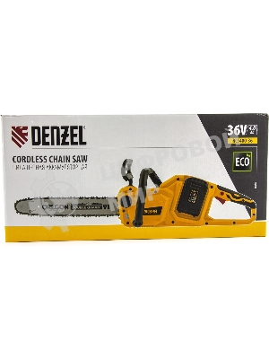Цепная пила аккумуляторная бесщет. Denzel RCS400-36-0, Li-ion, 36 В, шина 400 мм