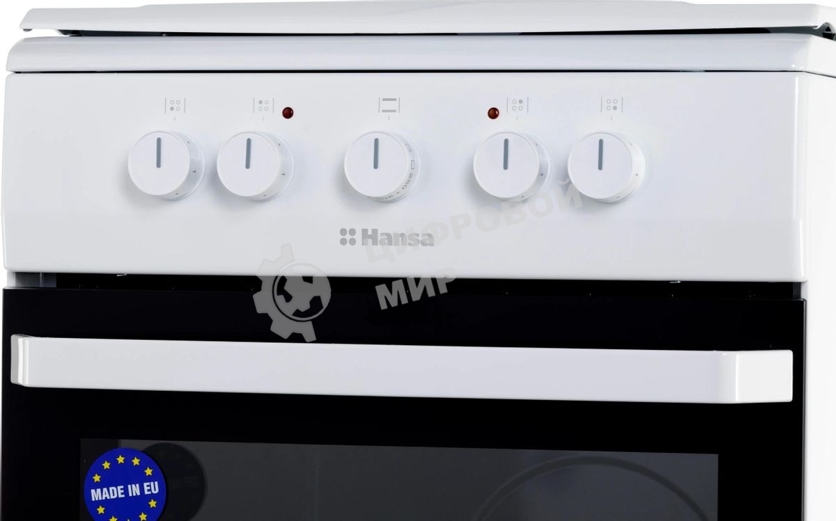 Плита электрическая Hansa FCEW53000 белый, конфорок 4 шт, духовка 68 л, 50 см x 85 см x 60 см