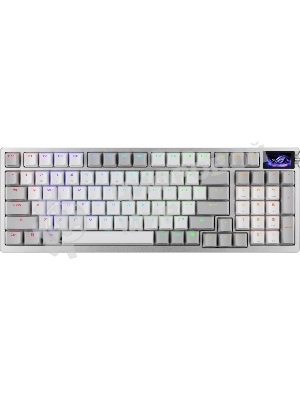 Клавиатура ASUS ROG Azoth 96 HE гибридная, USB Type-C, Bluetooth, радиоканал, белый