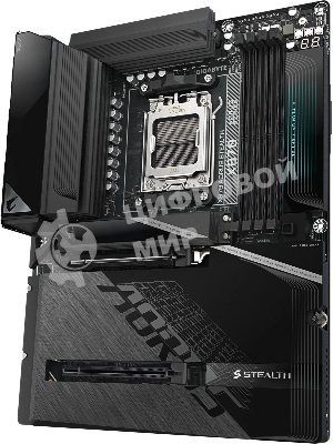 Материнская плата Gigabyte X870 AORUS STEALTH, AM5, AMD X870, 4xDDR5, 2xSATA, 4xM.2, 1xPCIe 5.0 x16, 1xPCIe 4.0 x16, 1xHDMI, 1x5Gb LAN, Wi-Fi 7, Bluetooth 5.4, 2xUSB-C 40Gbps (USB4), 1xUSB-C 10Gbps, 4xUSB-A 10Gbps, 4xUSB-A 5Gbps, 4xUSB-A 2.0, 3x3.5 мм + S/PDIF оптический, 7.1, ATX