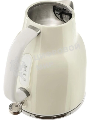 Чайник электрический Tesler KT-1760 бежевый, 1.7 л, 2200 Вт, скрытый нагревательный элемент