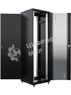 Шкаф коммутационный NTSS Премиум (NTSS-R42U6060GS-BL) напольный 42U 600x600мм пер.дв.стекл металл 900кг черный 510мм 86кг 1987мм IP20 сталь