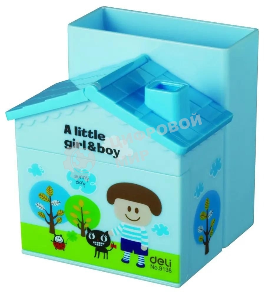 Подставка Deli E9138 Домик для письменных принадлежностей, ассорти, пластик