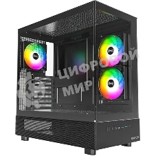 Компьютерный корпус Montech XR черный без БП ATX 3x120мм 2xUSB3.0 1xUSB3.1 audio bott PSU