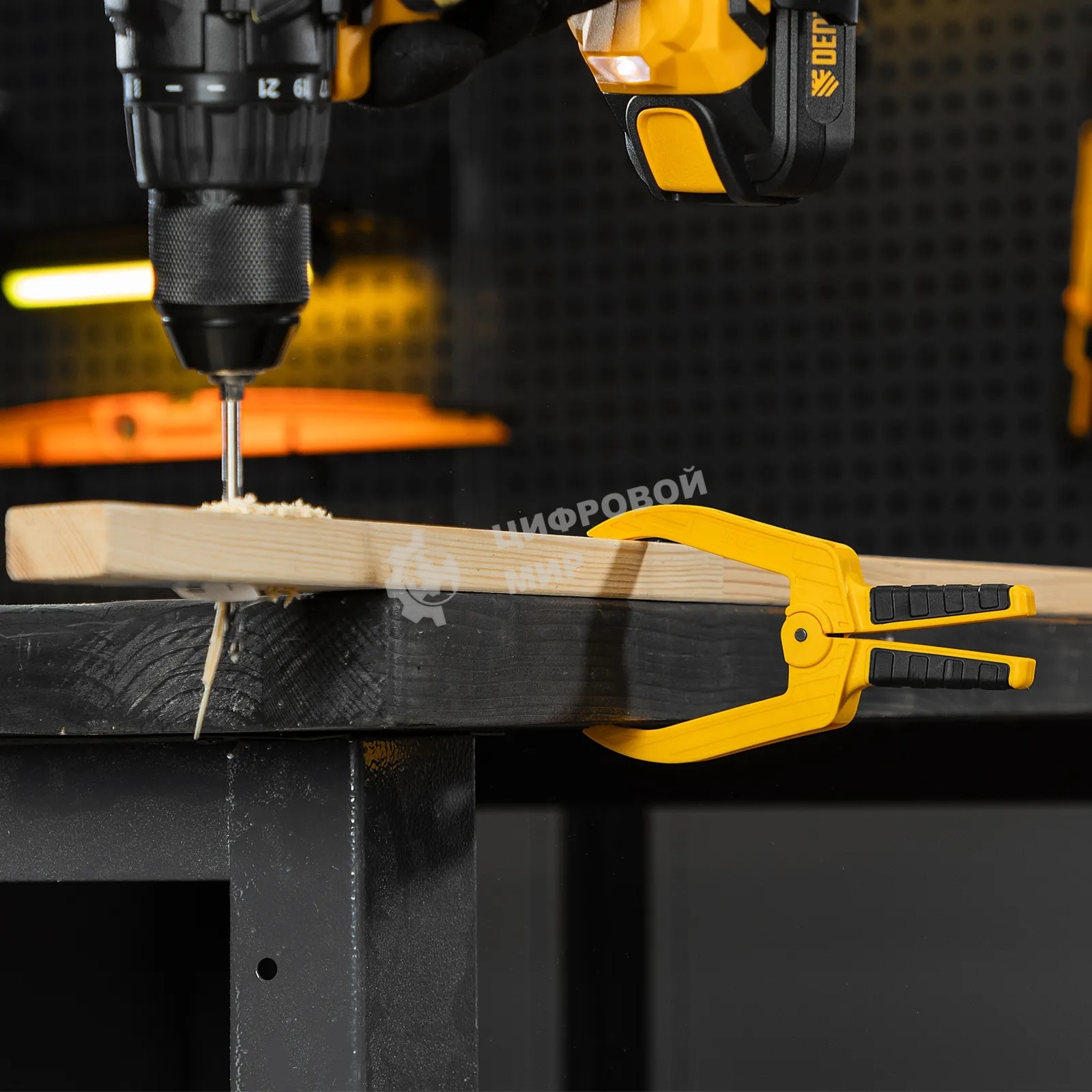 Струбцина клещеобразная Denzel удлиненная 50 х 80 мм двухкомпонентные рукоятки