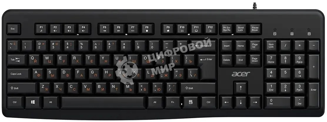Клавиатура Acer OKW500 черный USB Multimedia (ZL.KBDEE.01T) кабель 1.8м