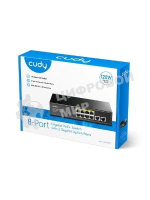 Коммутатор Cudy GS1010P, 8×1 Гбит/с, 2×1 Гбит/с