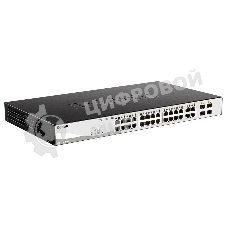 Коммутатор D-Link DGS-1210-28MP/F4A, 24×1 Гбит/с + 4×1 Гбит/с Combo, настраиваемый