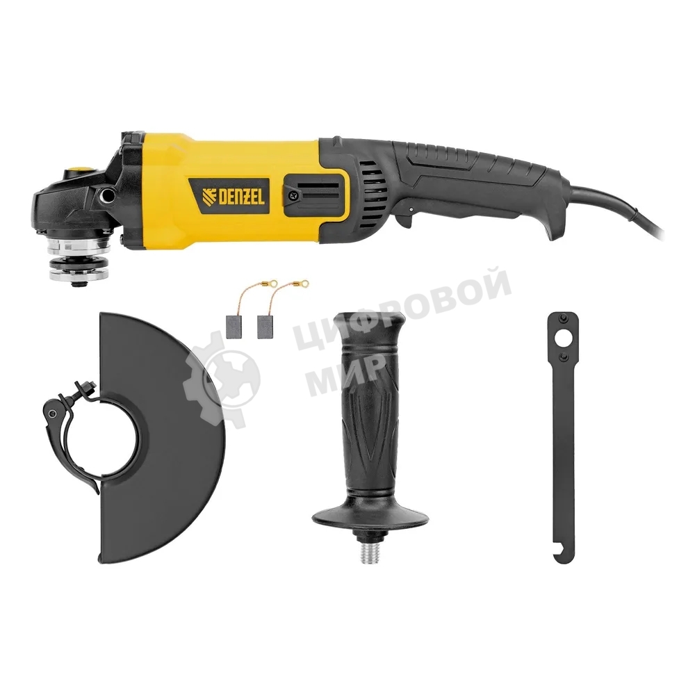 Машина шлифовальная угловая Denzel AGL180-2000, 2000 Вт, 180 мм, 8500 об/мин