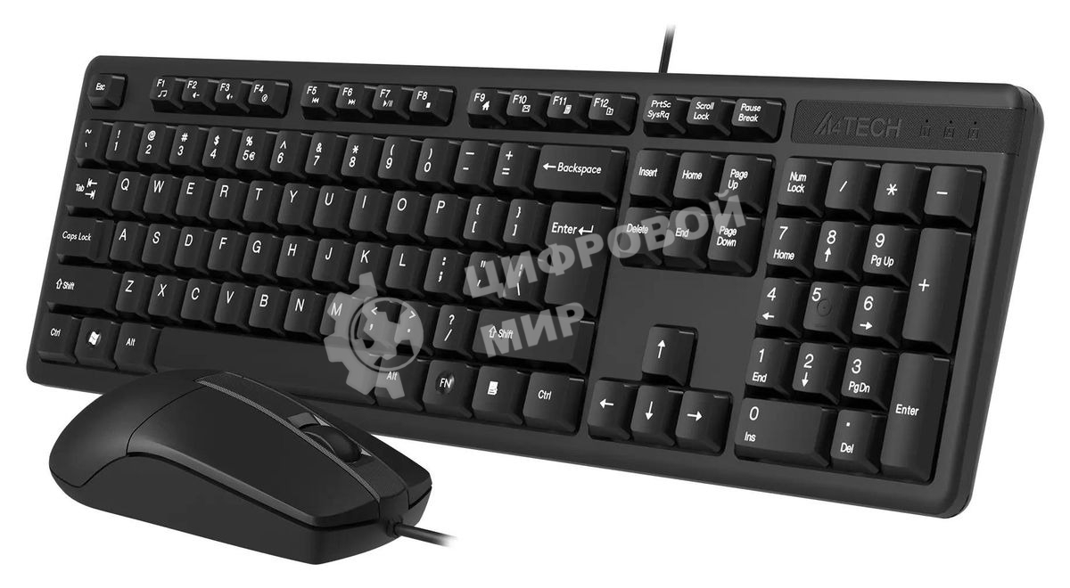 Комплект клавиатура+мышь A4Tech KK-3330 проводной, USB, 1200 DPI, чёрный
