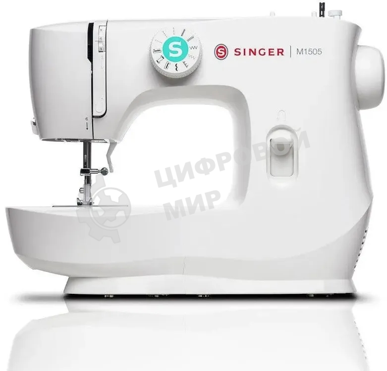 Швейная машина Singer M1505 белый, электромеханическая, вертикальный, 6 операций, петля полуавтомат