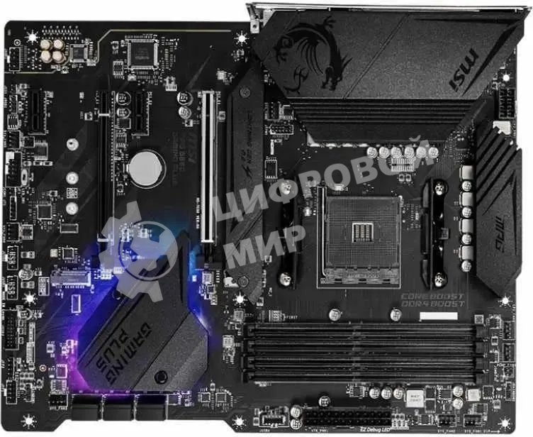 Материнская плата MSI MPG B550 GAMING PLUS, AM4, AMD B550, 4xDDR4, 6xSATA, 2xM.2, 1xPCI-E 4.0 x16, 1xPCI-E 3.0 x4, 2xPCI-E x1, 1xHDMI, 1xDP, 1x 1Gb LAN, 4xUSB-A 2.0, 2xUSB-A 3.2 Gen 1, 1xUSB-A 3.2 Gen 2, 1xUSB-C 3.2 Gen 2, 5x3.5 мм, 7.1, ATX
