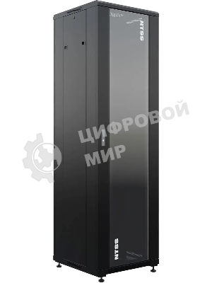 Шкаф коммутационный NTSS Премиум (NTSS-R42U6060GS-BL) напольный 42U 600x600мм пер.дв.стекл металл 900кг черный 510мм 86кг 1987мм IP20 сталь
