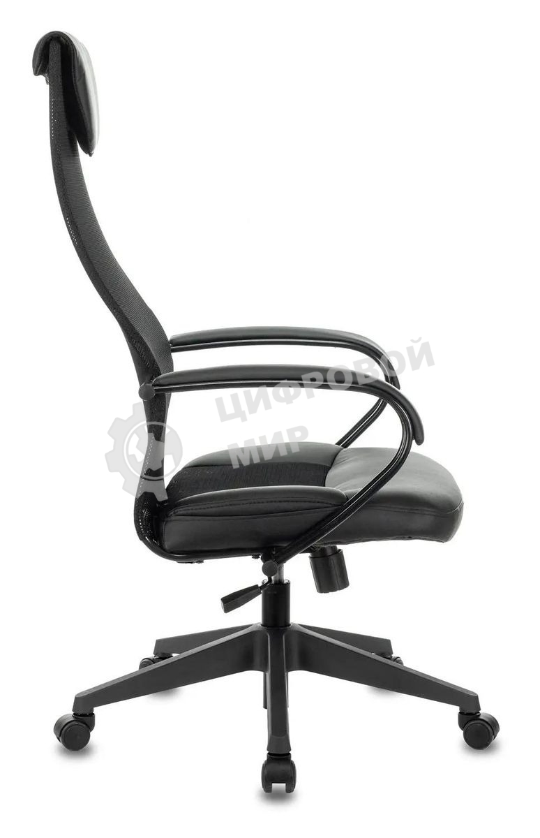 Кресло руководителя Бюрократ CH-608/BLACK TW-01 TW-11 черный, спинка сетка, искусст. кожа/ткань