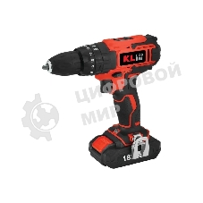 Дрель-шуруповерт KLECO KE18DM-20DB, 18 В, 2 Ач, 30 Нм, щеточный, ударный
