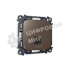 Комплект механизма компьютерной розетки OMEGA Темная бронза матовый RJ-45(8P8C) CAT6 с шторкой QUANT (OP6420, VM188) MO642010