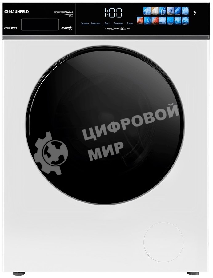 Стиральная машина с инвертором и паром MAUNFELD MFWM1210ISTWH06
