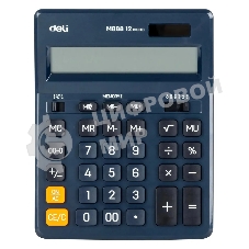 Калькулятор настольный Deli EM888F-blue синий 12-разр.