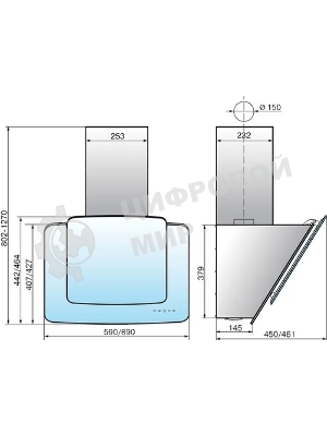 Вытяжка наклонная Elikor Кварц 90П-1000-Е4Д белый, 89 см, 1000 куб. м/ч, 59 дБ