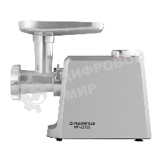 Мясорубка электрическая Maunfeld MF-221SS серый, 1800 Вт, 2.0 кг/мин, реверс, защита от перегрузки, насадки - 4