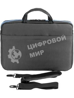 Сумка для ноутбука Сумка Continent CC-205Gb,(нейлон, серый, с голубой отстрочкой, 15,6'')