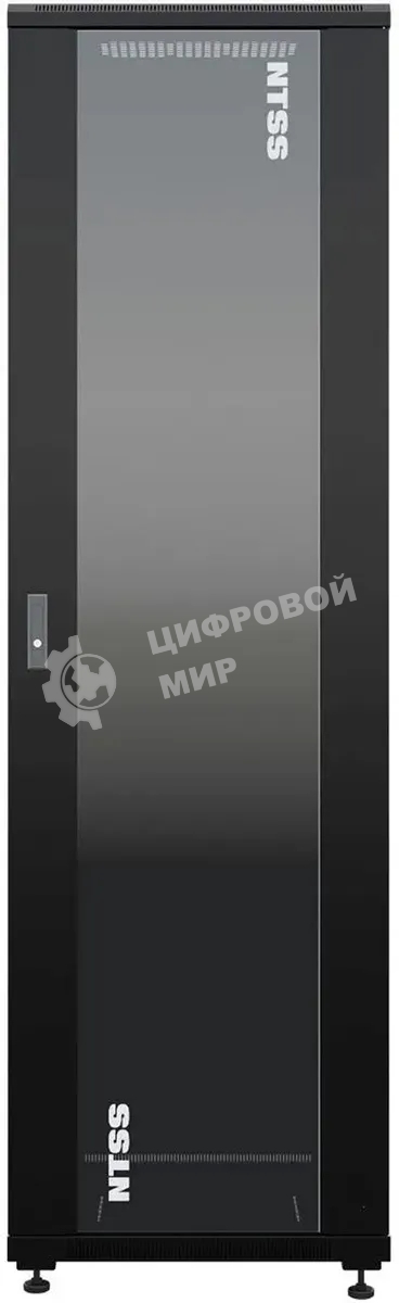 Шкаф коммутационный NTSS Премиум (NTSS-R42U6060GS-BL) напольный 42U 600x600мм пер.дв.стекл металл 900кг черный 510мм 86кг 1987мм IP20 сталь