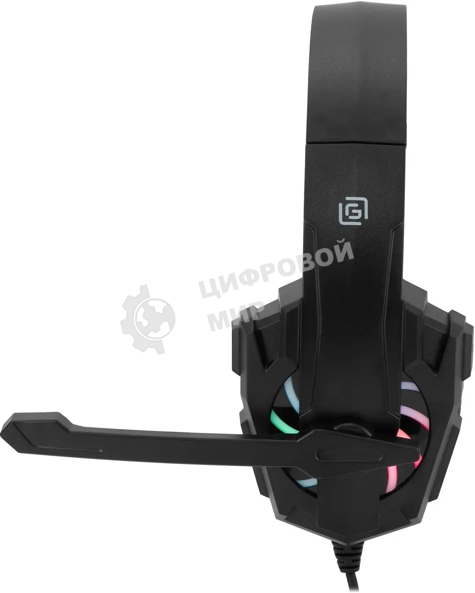 Гарнитура проводная с микрофоном Оклик HS-L355G черный 1.8м мониторные оголовье (1939807)