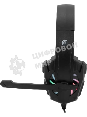 Гарнитура Oklick HS-L355G чёрный, проводная, 3.5 мм, подсветка