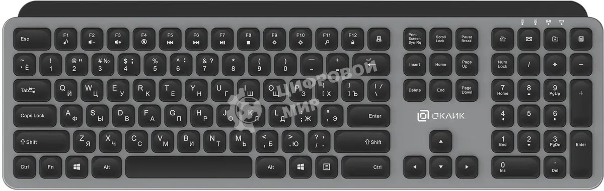 Клавиатура беспроводная Oklick K859W USB серый/черный (2002136)