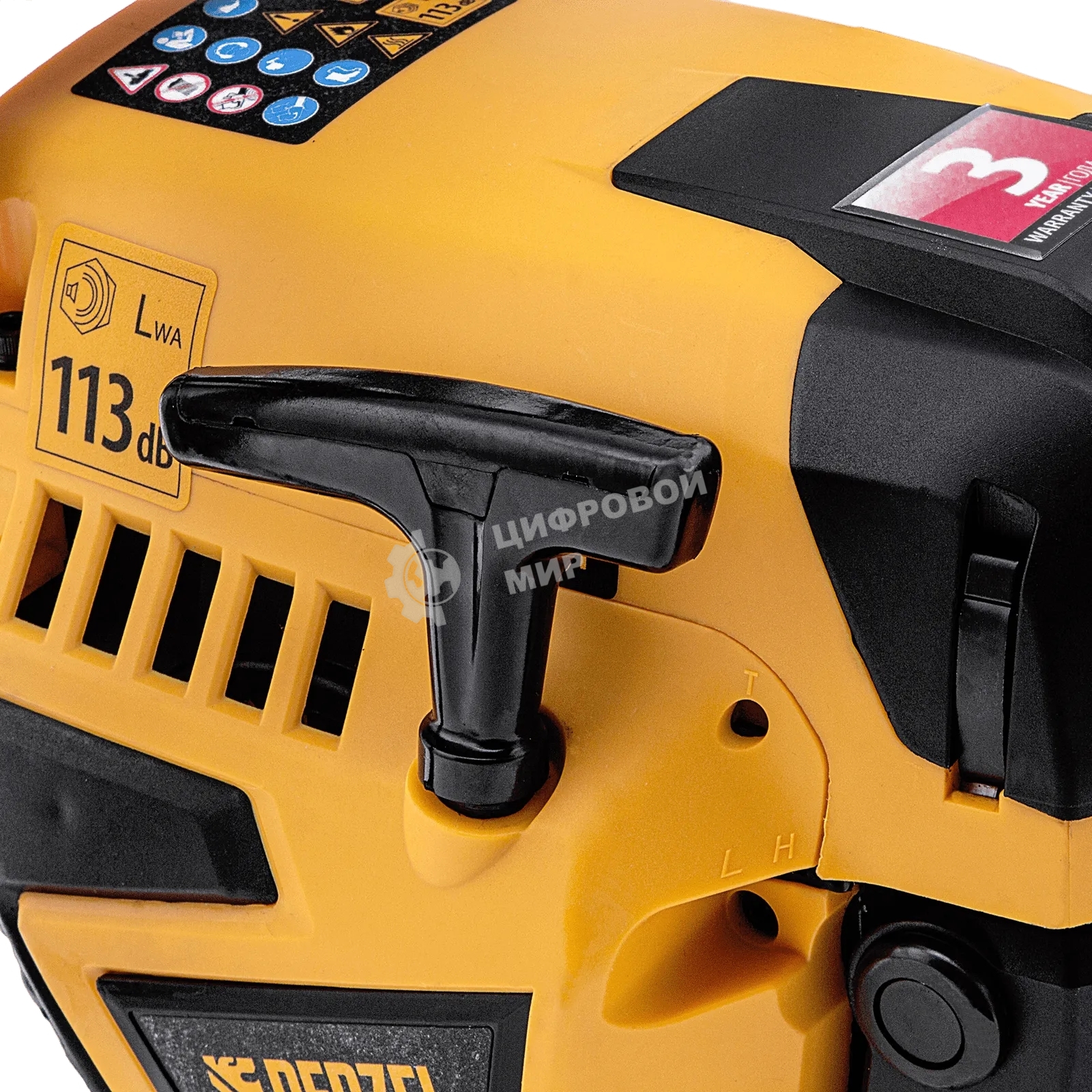 Пила цепная бензиновая Denzel DS-5218, шина 45 см, 52см3, 3 л.с., шаг 0,325, паз 1,5 мм, 72 зв