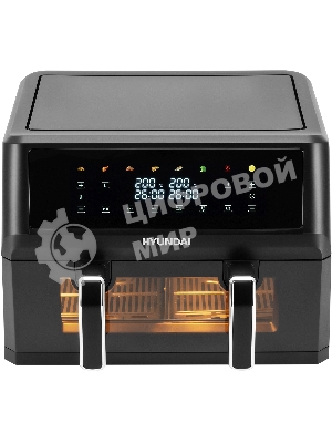 Аэрогриль Hyundai HYF-9089 черный, 2400 Вт, 11 л, сенсор, 9 программ