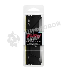 Оперативная память Kingston Fury Beast, DDR4, 16GB (1x16GB), 3200MHz, CL16, DIMM, радиатор, RGB, черный