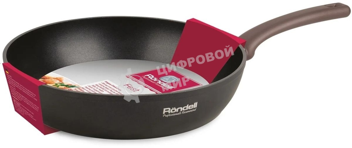 Сковорода Rondell Fest RDA-1338, 24 см, без крышки, черный