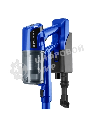 Пылесос вертикальный Maunfeld MF-2032BL PRO синий, питание от аккумулятора, 200 Вт, уборка сухая, пылесборник 0.5 л, работа от АКБ max - 35 мин