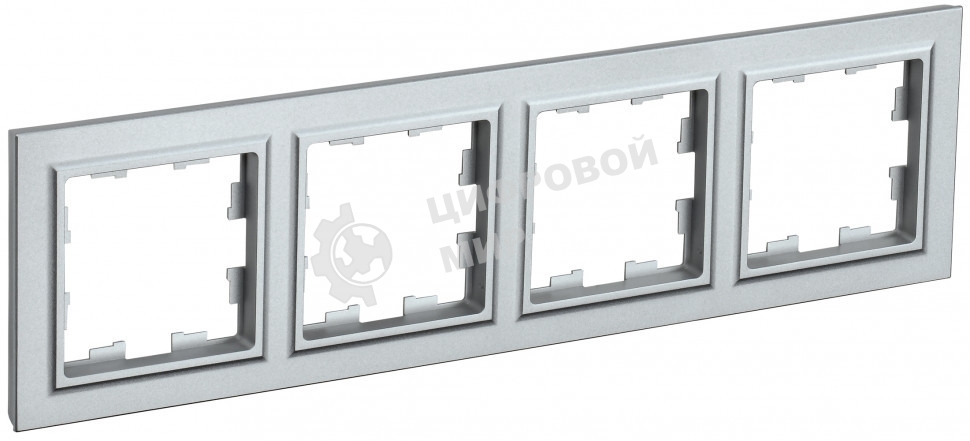Рамка 4-местная IEK BRITE РУ-4-БрА (BR-M42-K47) алюминий
