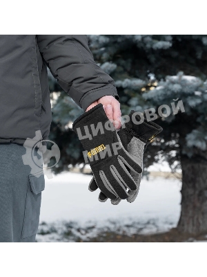 Перчатки универсальные Denzel 68087 искусственный мех, работа с сенсорным экраном, размер 9